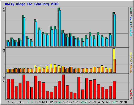 Daily usage for February 2010