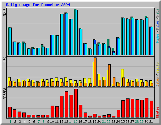 Daily usage for December 2024