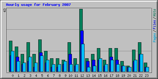 Hourly usage for February 2007