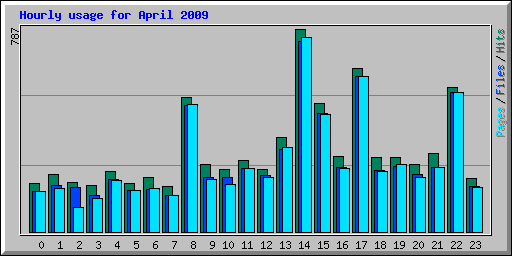 Hourly usage for April 2009