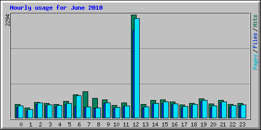Hourly usage for June 2010