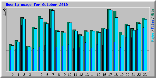 Hourly usage for October 2010