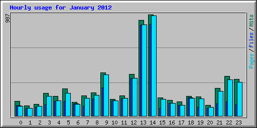 Hourly usage for January 2012
