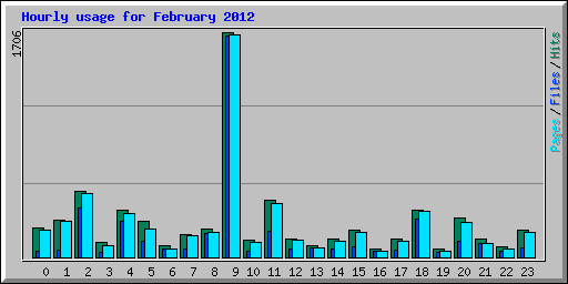 Hourly usage for February 2012