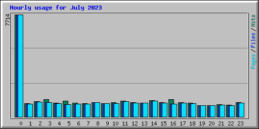 Hourly usage for July 2023