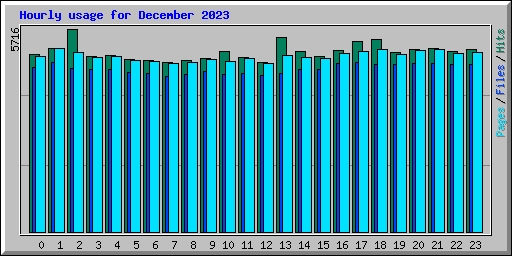 Hourly usage for December 2023