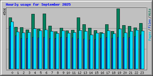 Hourly usage for September 2025